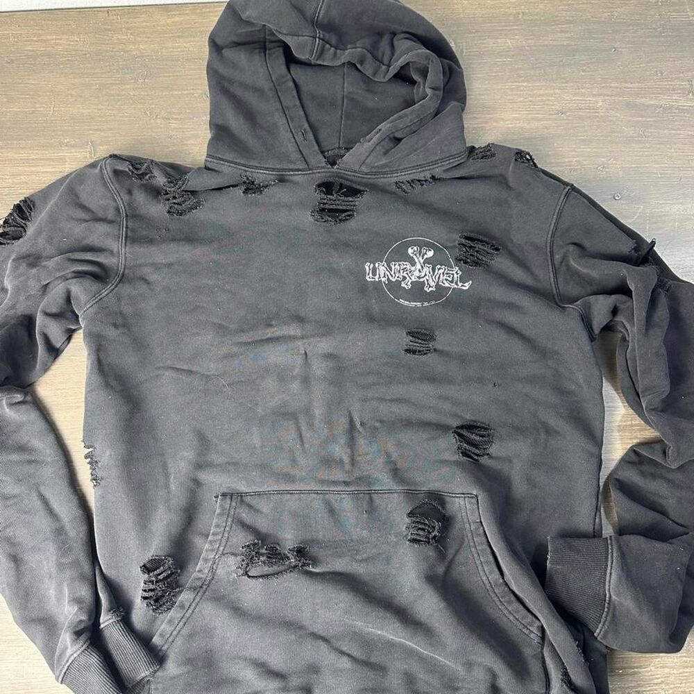 Unbranded Men's Black and Grey Hoodie
